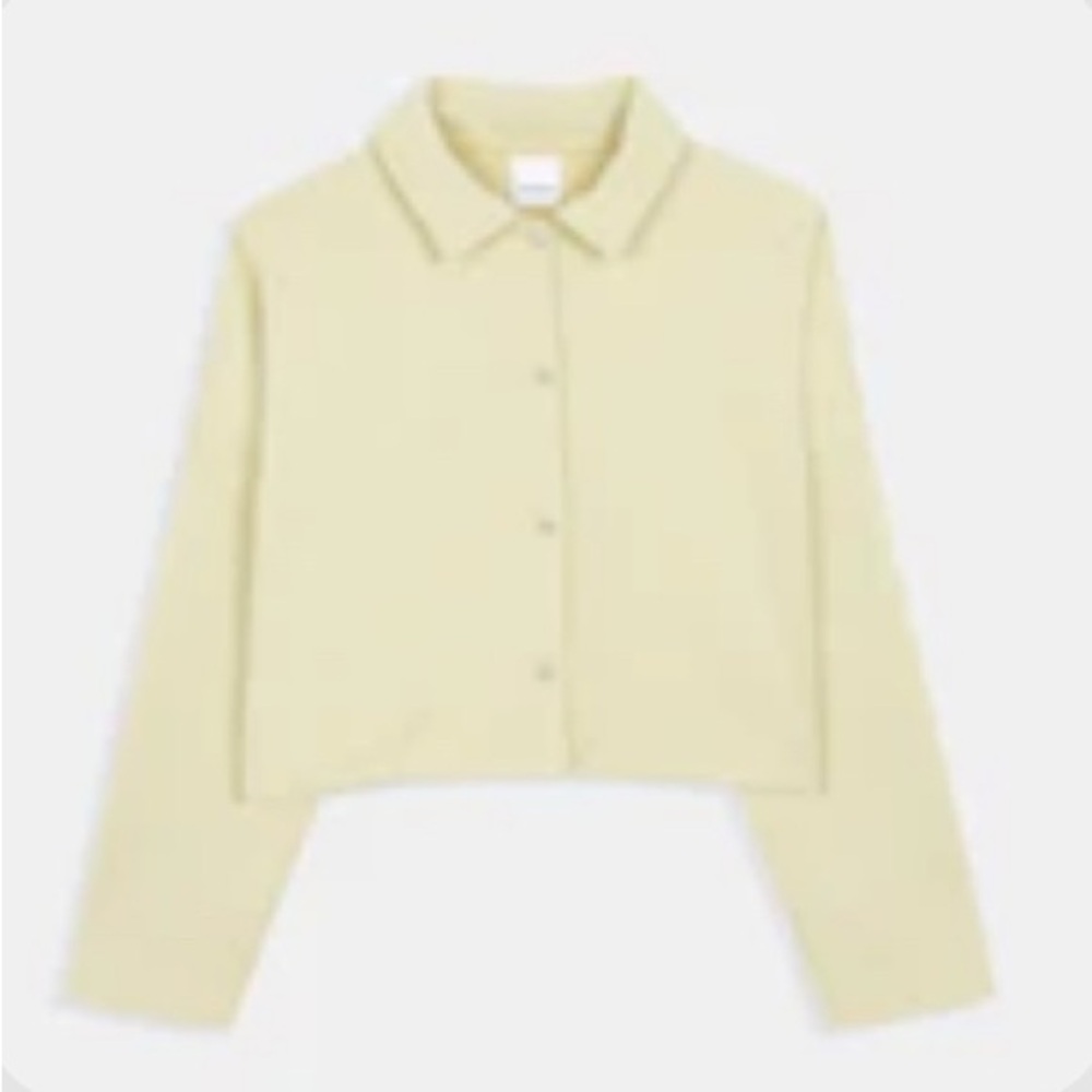 Pastel Green Button-Up Sweatshirt